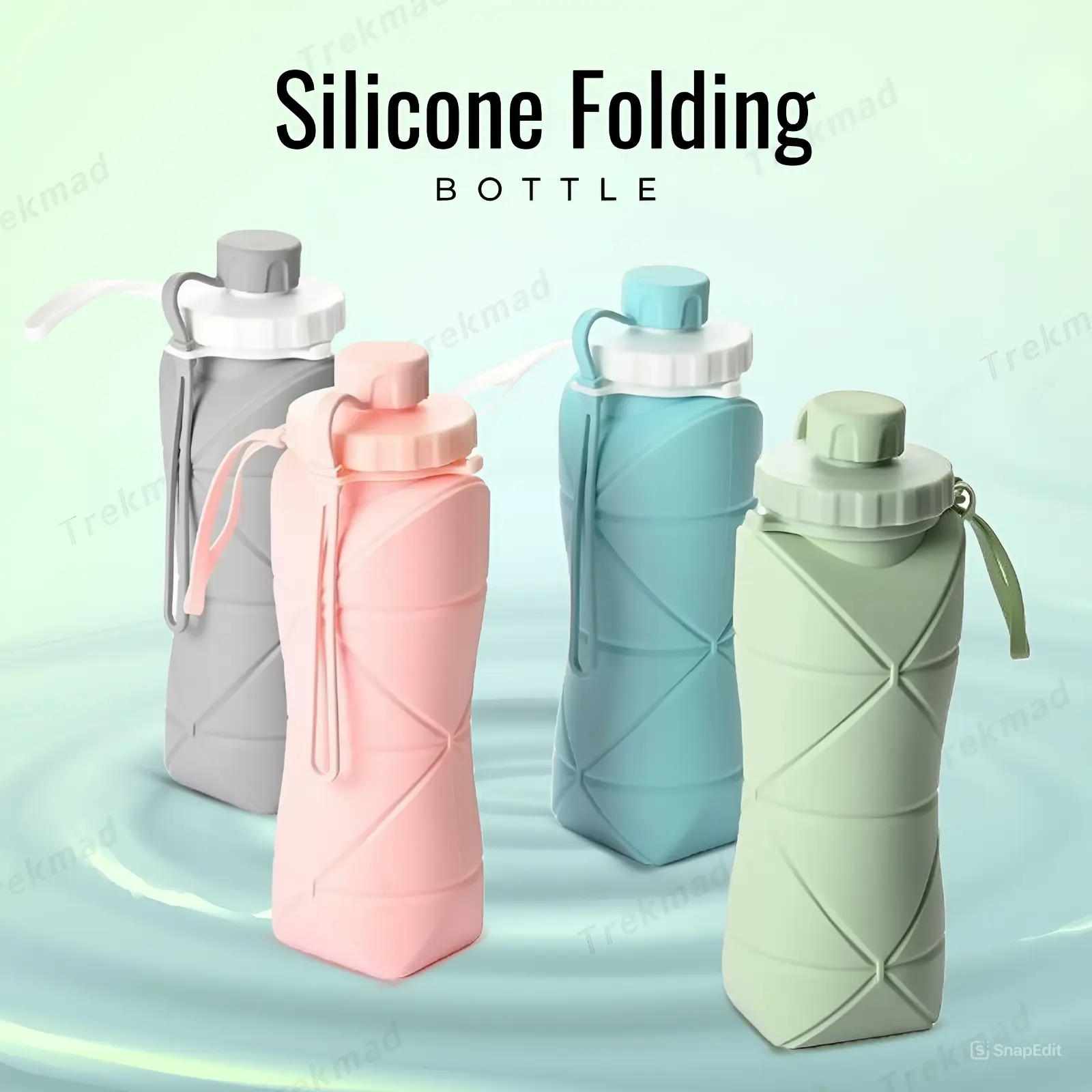Silicone Folding Water Bottle – Portable Collapsible Travel Bottle