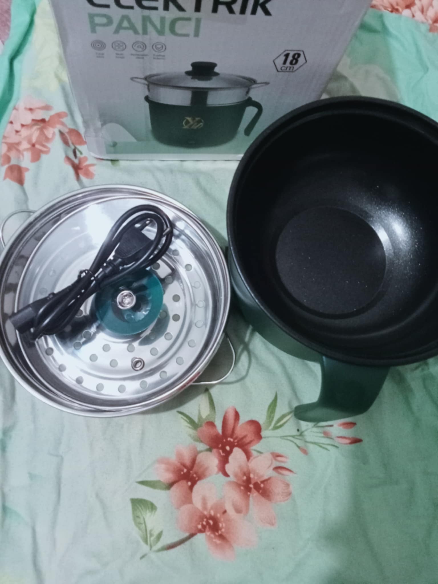 Elektrik Panci 1.8L Multifunction Electric Cooking Pot with Steamer
