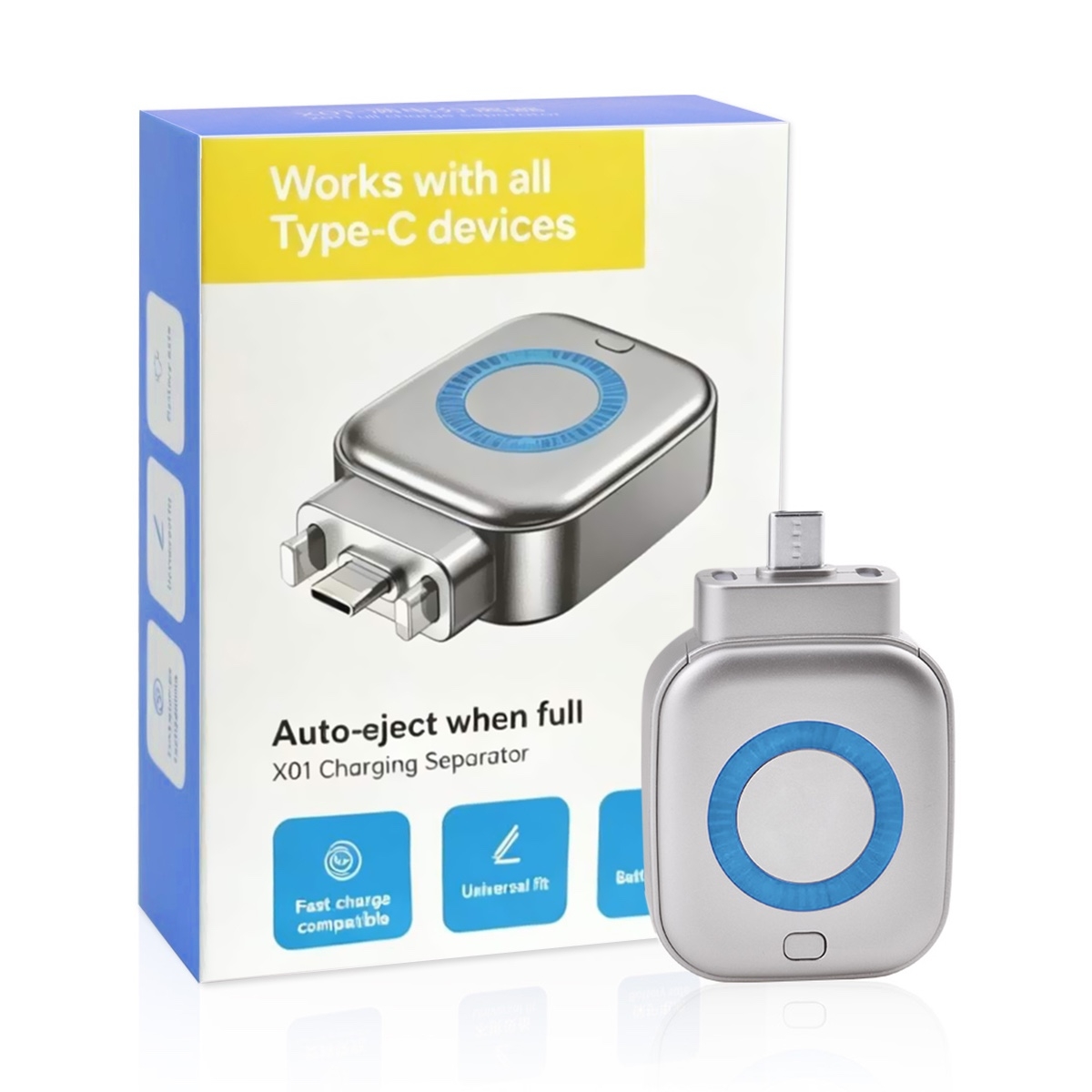 X01 Smart Charging Separator Type-C – Auto Power Cut Off Charger Protector (ফ্রি হোম ডেলিভারী)